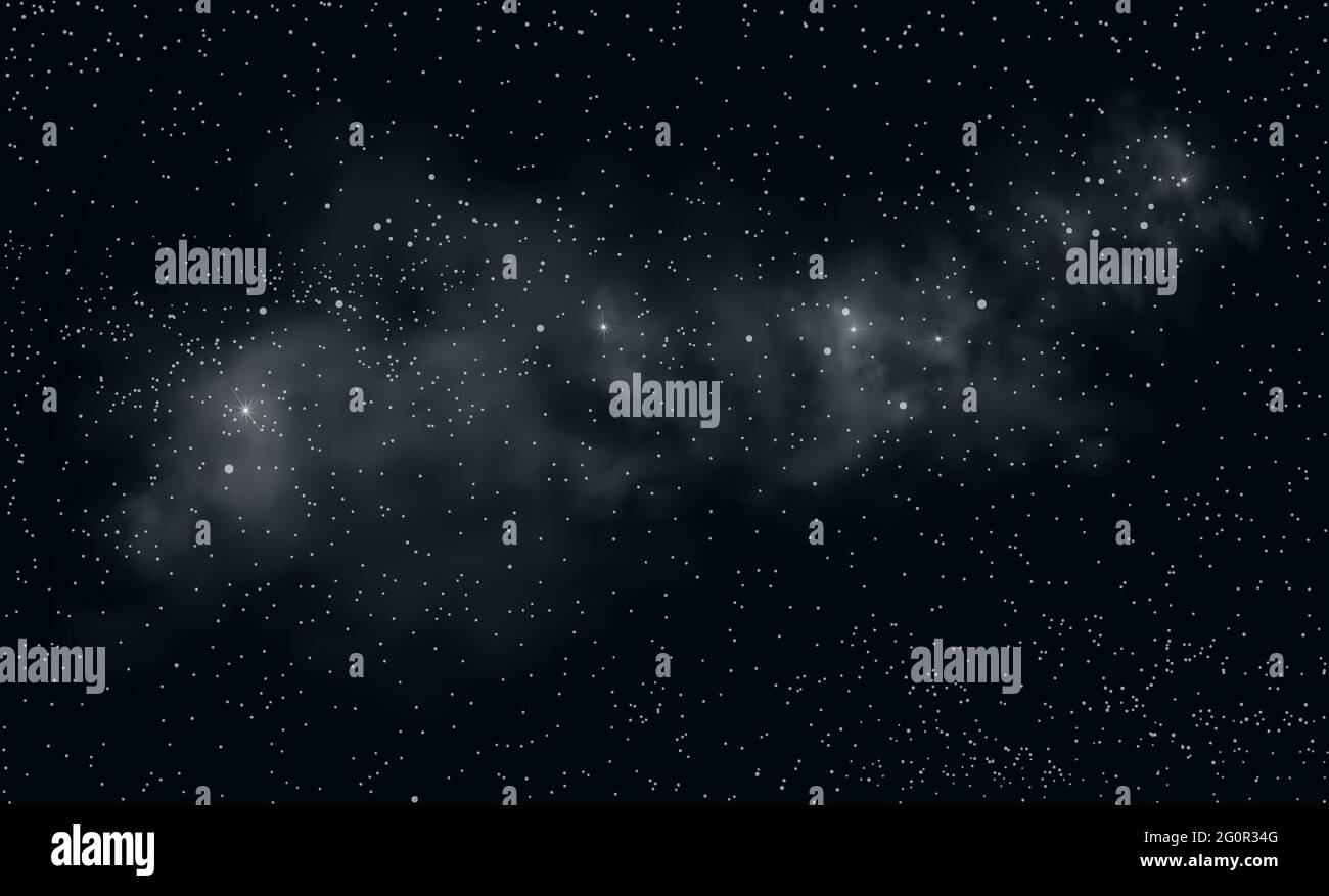 Space background. Shining stars and nebula. Night starry sky. Star nebula. Stock Vector