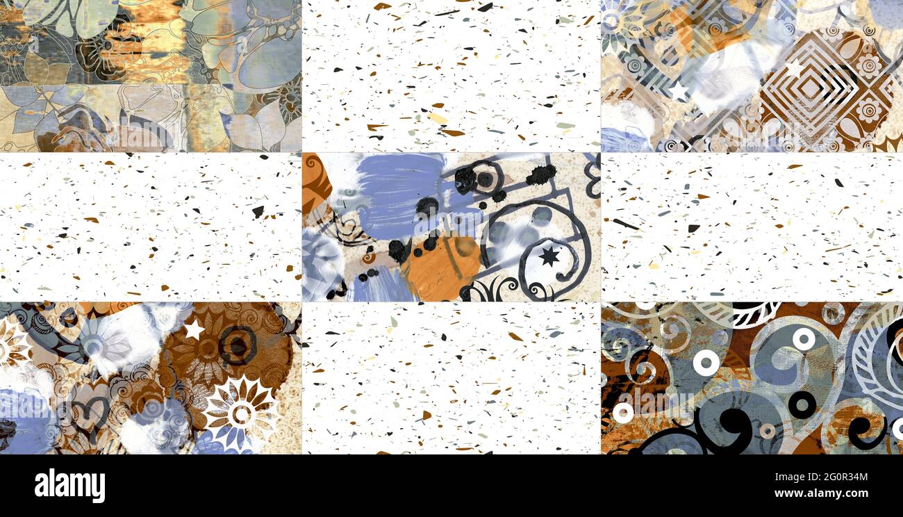 geometric designs wall tiles image with white color texture Stock Photo