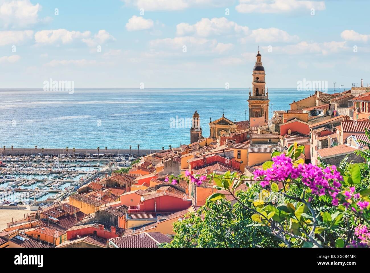 The city of Menton on the French Riviera Stock Photo