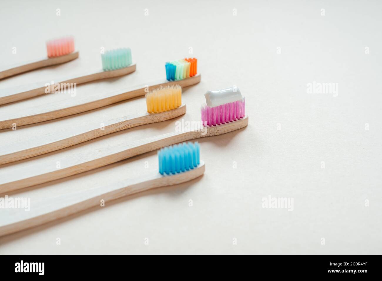 Multicolored eco friendly bamboo toothbrushes, dental care with zero ...