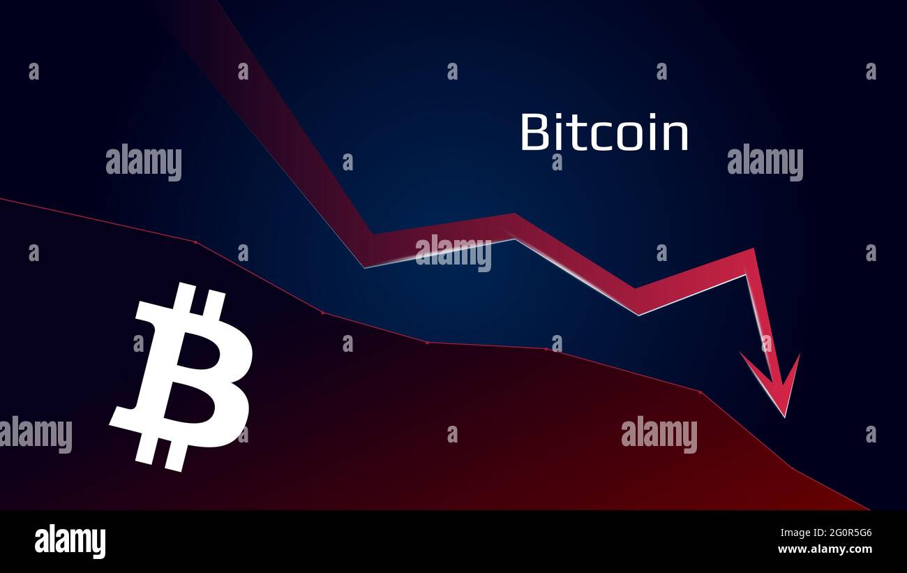 Bitcoin BTC in downtrend and price falls down. Crypto coin symbol and red  down arrow. Uniswap crushed and fell down. Cryptocurrency trading crisis  Stock Photo - Alamy