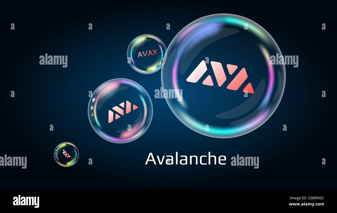 Avalanche AVAX token symbol in soap bubble, coin DeFi project decentralized  finance. The financial pyramid will burst soon and destroyed Stock Photo -  Alamy