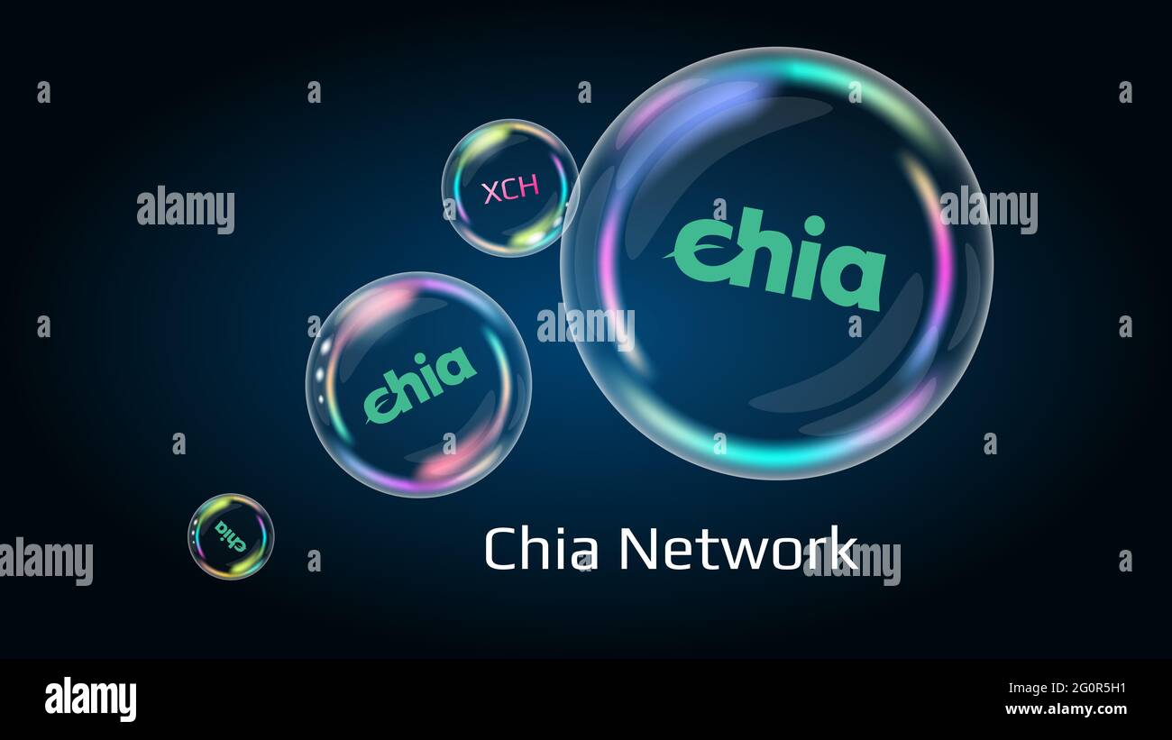 Chia Network XCH token symbol in soap bubble, coin DeFi ...