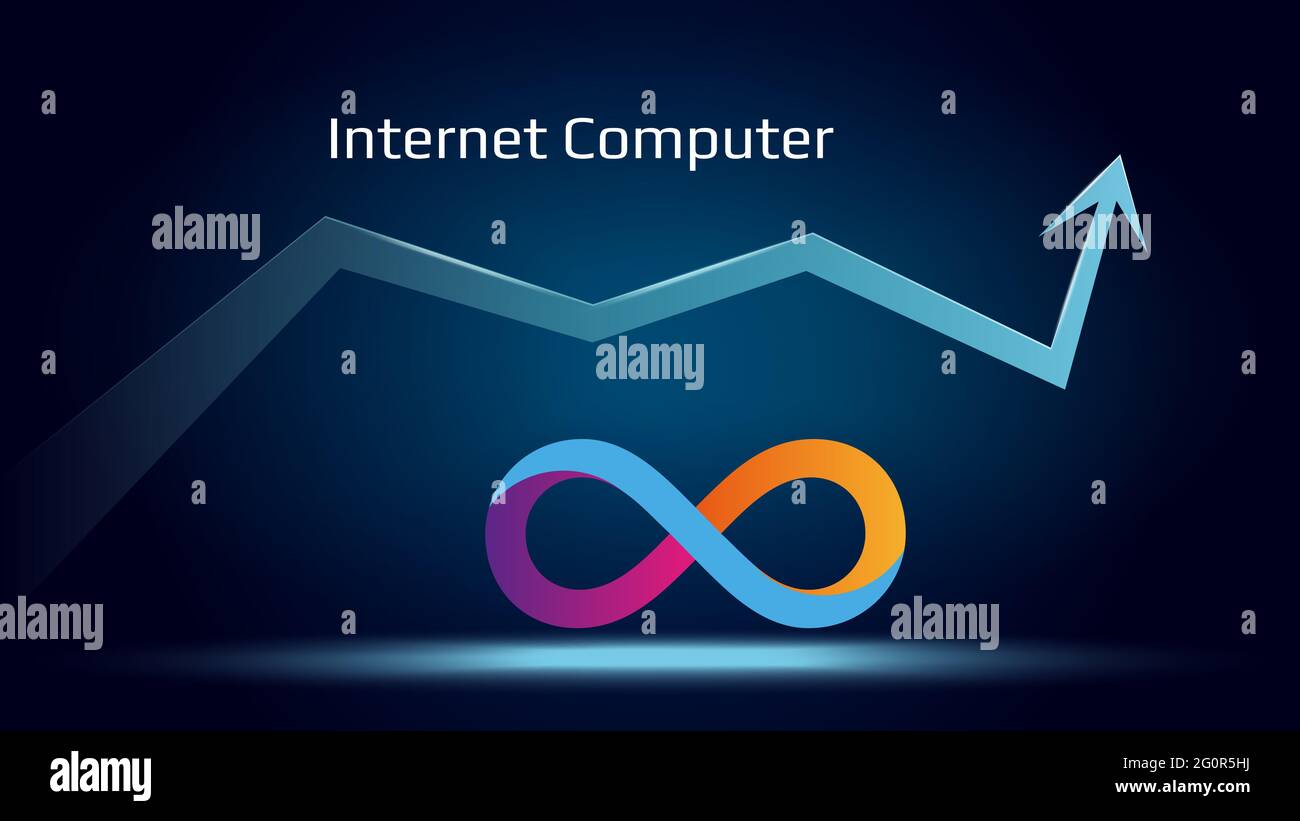 Dfinity Internet Computer Icp In Uptrend And Price Is Rising Crypto Coin Symbol And Up Arrow Uniswap Flies To The Moon Stock Photo Alamy