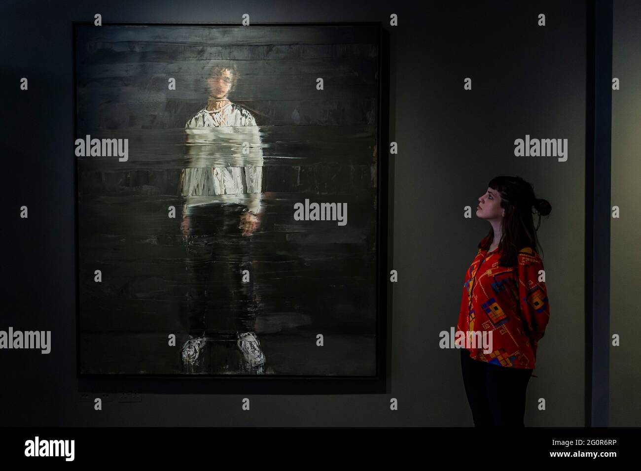London, UK. 1st June, 2021. Portrait of Gillian, 2021 - Anatomy of the Mind by Andy Denzler a new exhibition timed for the Mayfair Art Weekend and running throughout June at Opera Gallery. Credit: Guy Bell/Alamy Live News Stock Photo