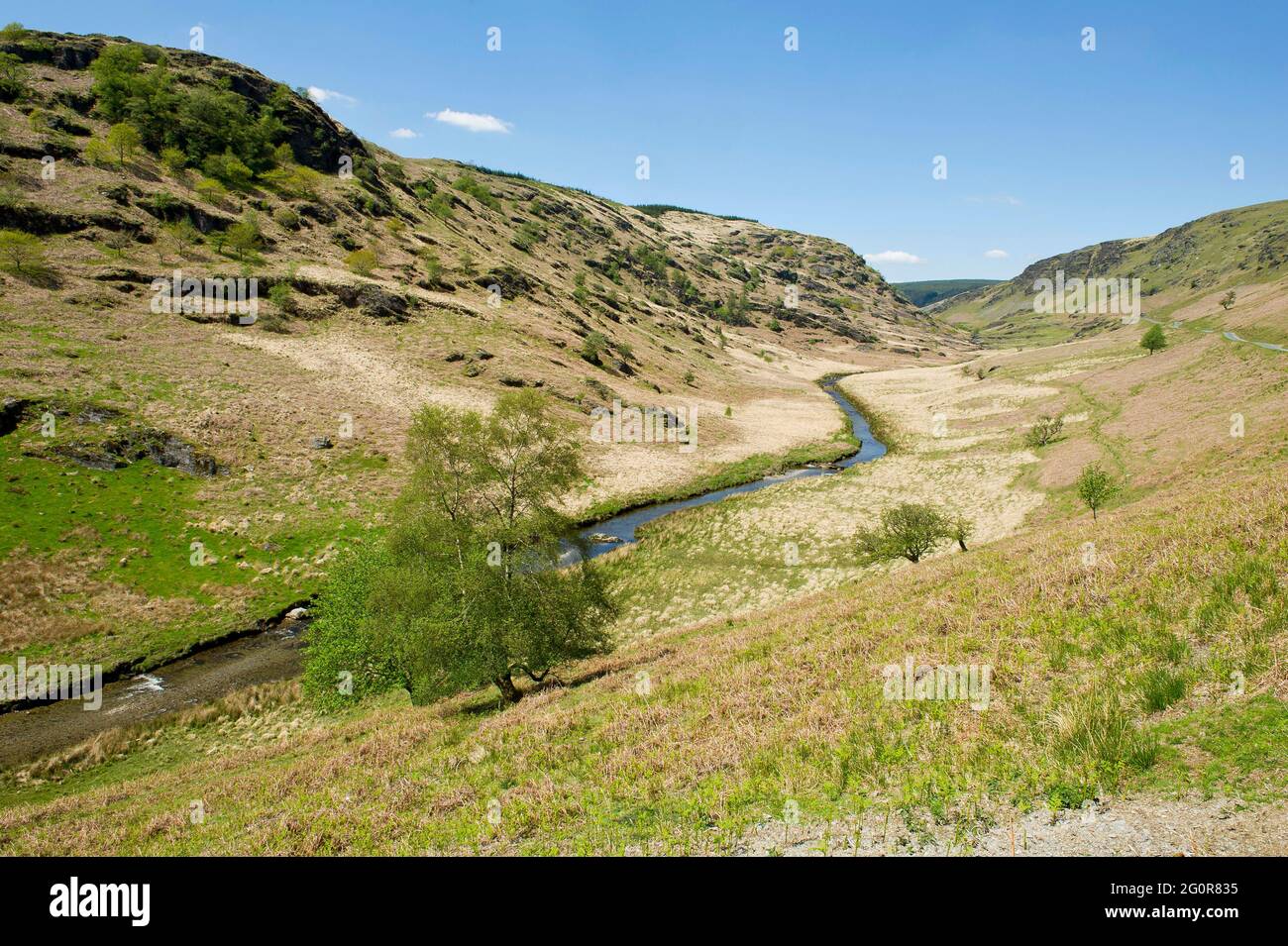 Mountains, hills and valleys, Powys, Mid Wales Stock Photo