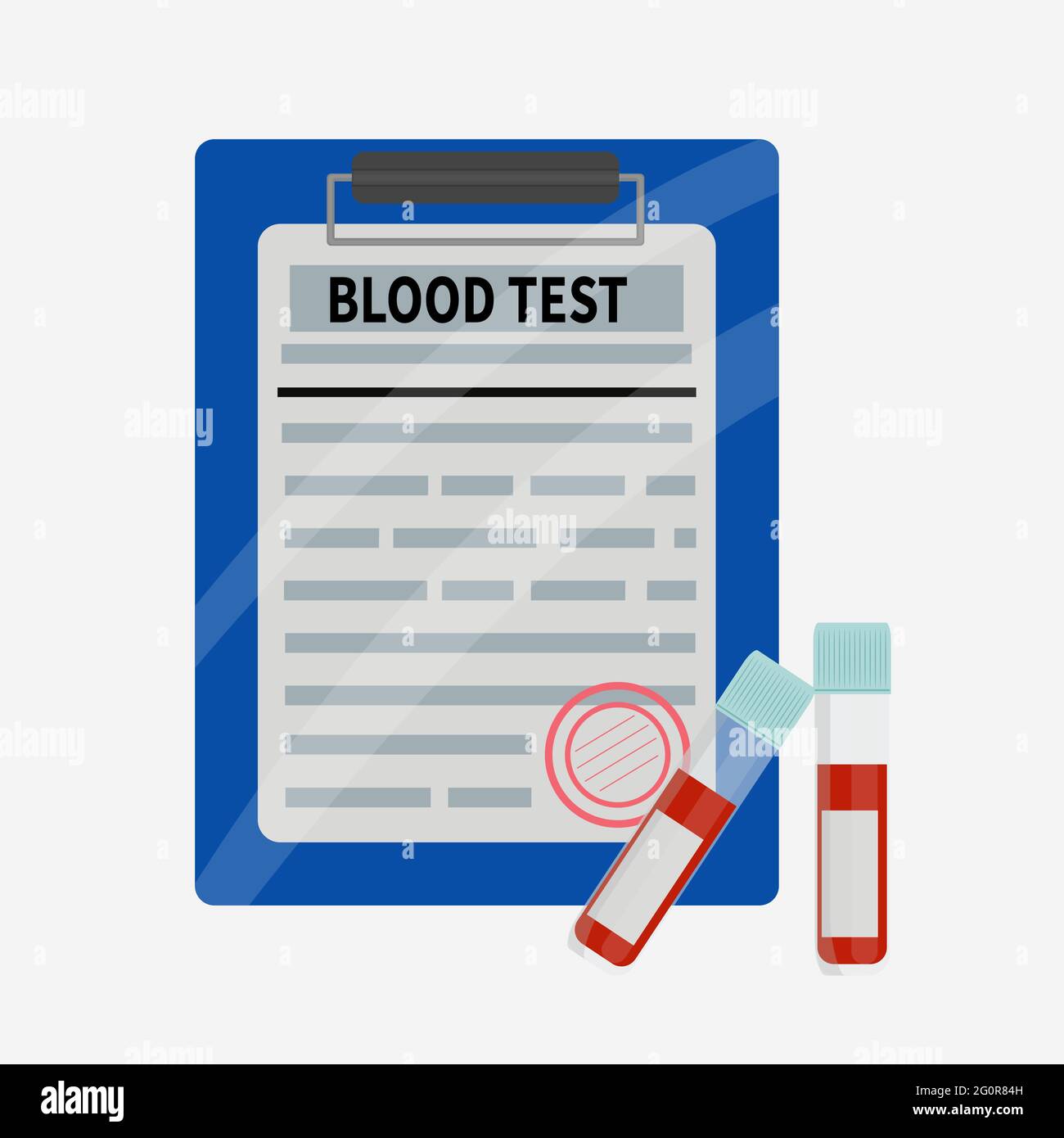 Blood test tube and medical lab analyss form list Stock Vector Image & Art Alamy