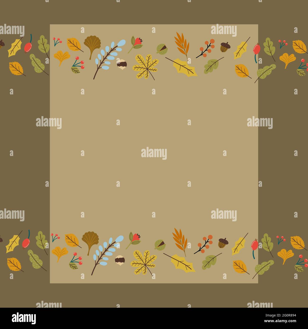 vector background with frame of autumn leaves Stock Vector Image & Art ...