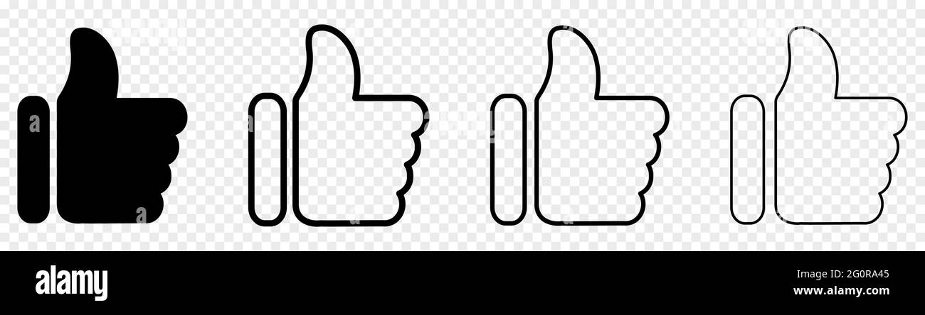 Set of like icons. Design for web and mobile app. Vector contour icons ...