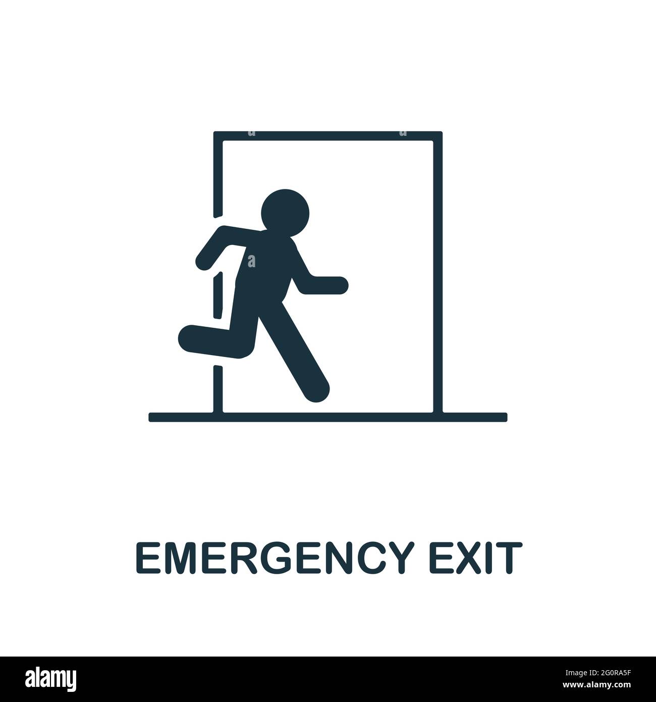 Emergency Exit icon. Monochrome simple element from mall collection ...