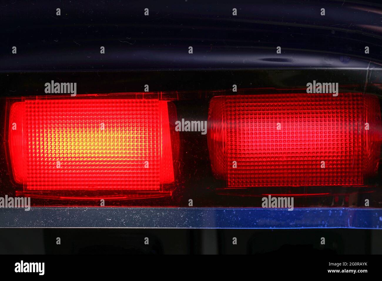 Flash light of a camera with colorful color foils photographed in the ...