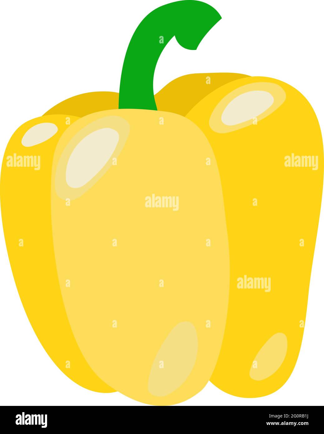 Bell pepper yellow Vegetables whole. Simple food nature vector illustration Stock Vector Image