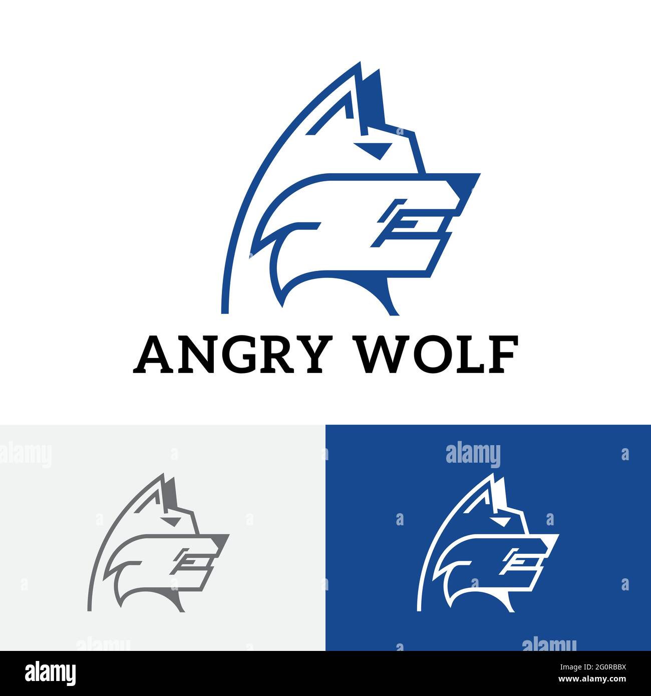 Angry Wolf Wild Animal Guard Watchdog Fierce Dog Logo Stock Vector