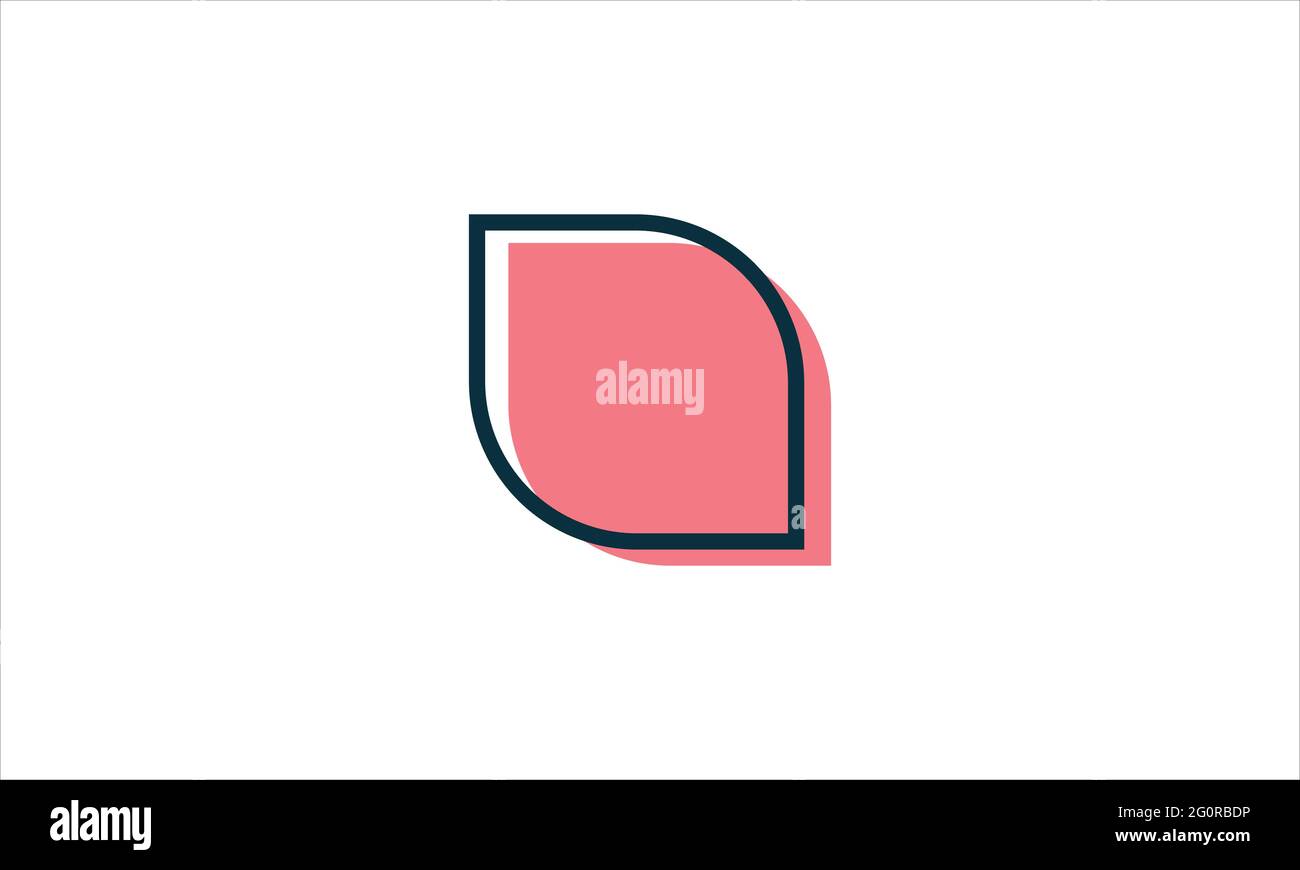 abstract leaf icon pink color  logo design vector illustration Stock Vector