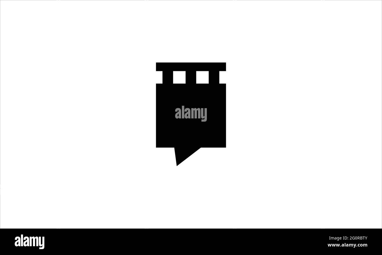 Filmstrip chat icon logo design vector illustration Stock Vector