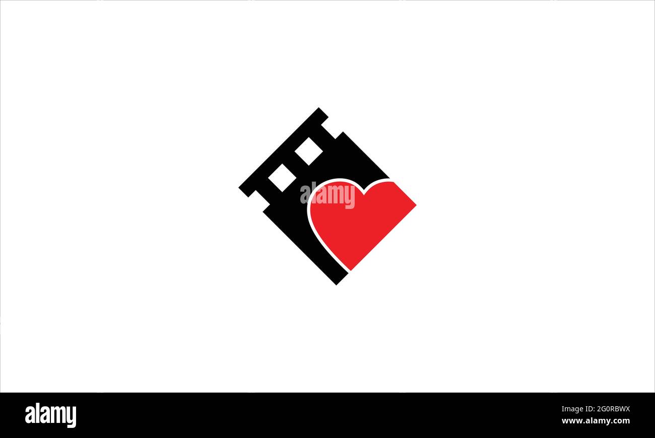 Heart inside  Filmstrip icon  Logo design illustration vector Stock Vector