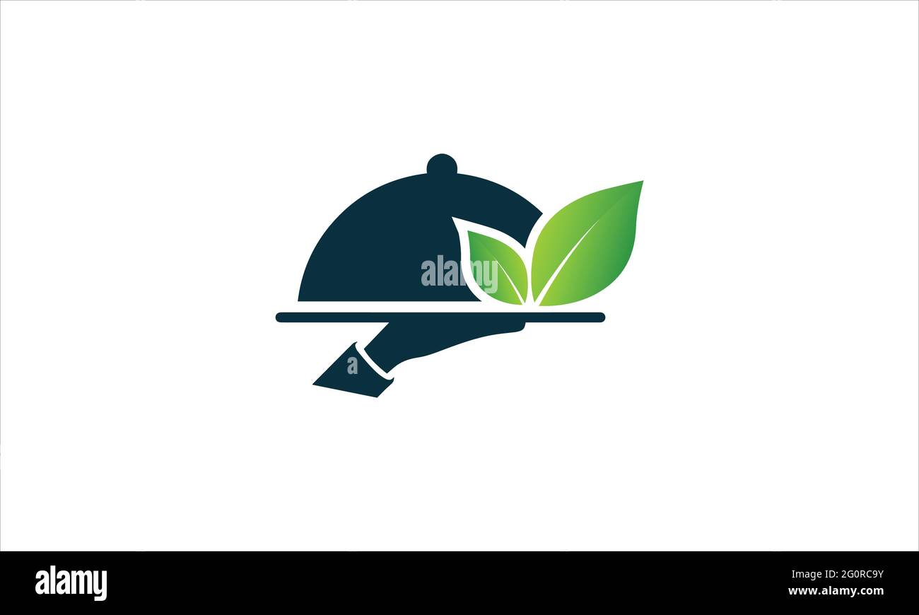 Hand with  leaf icon  Logo design vector template Stock Vector