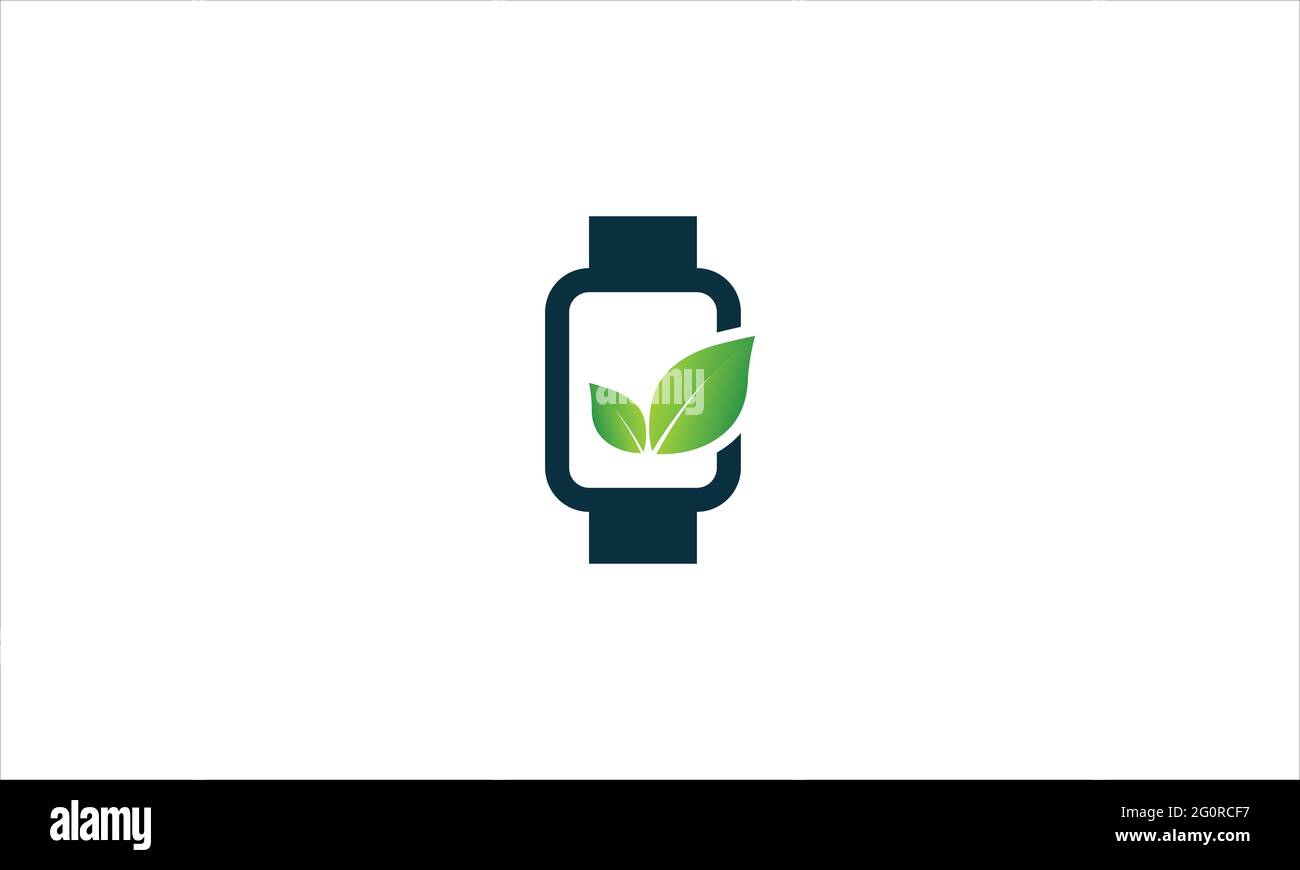 Smart watch with leaf icon logo design vector template illustration Stock  Vector Image & Art - Alamy
