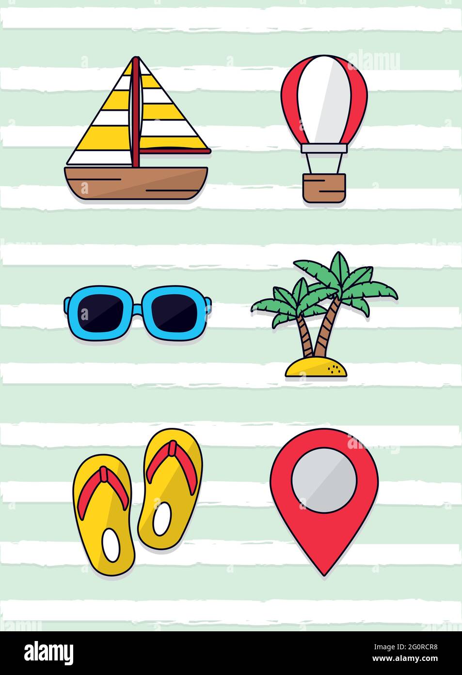 beach and traveling icon set Stock Vector Image & Art - Alamy
