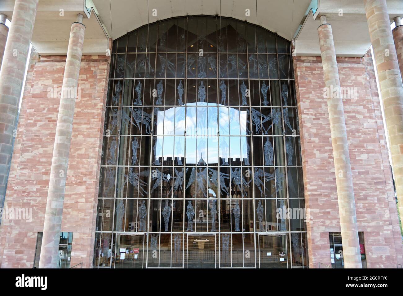 'Screen of Saints and Angels' (John Hutton, 1962, engraved glass), New