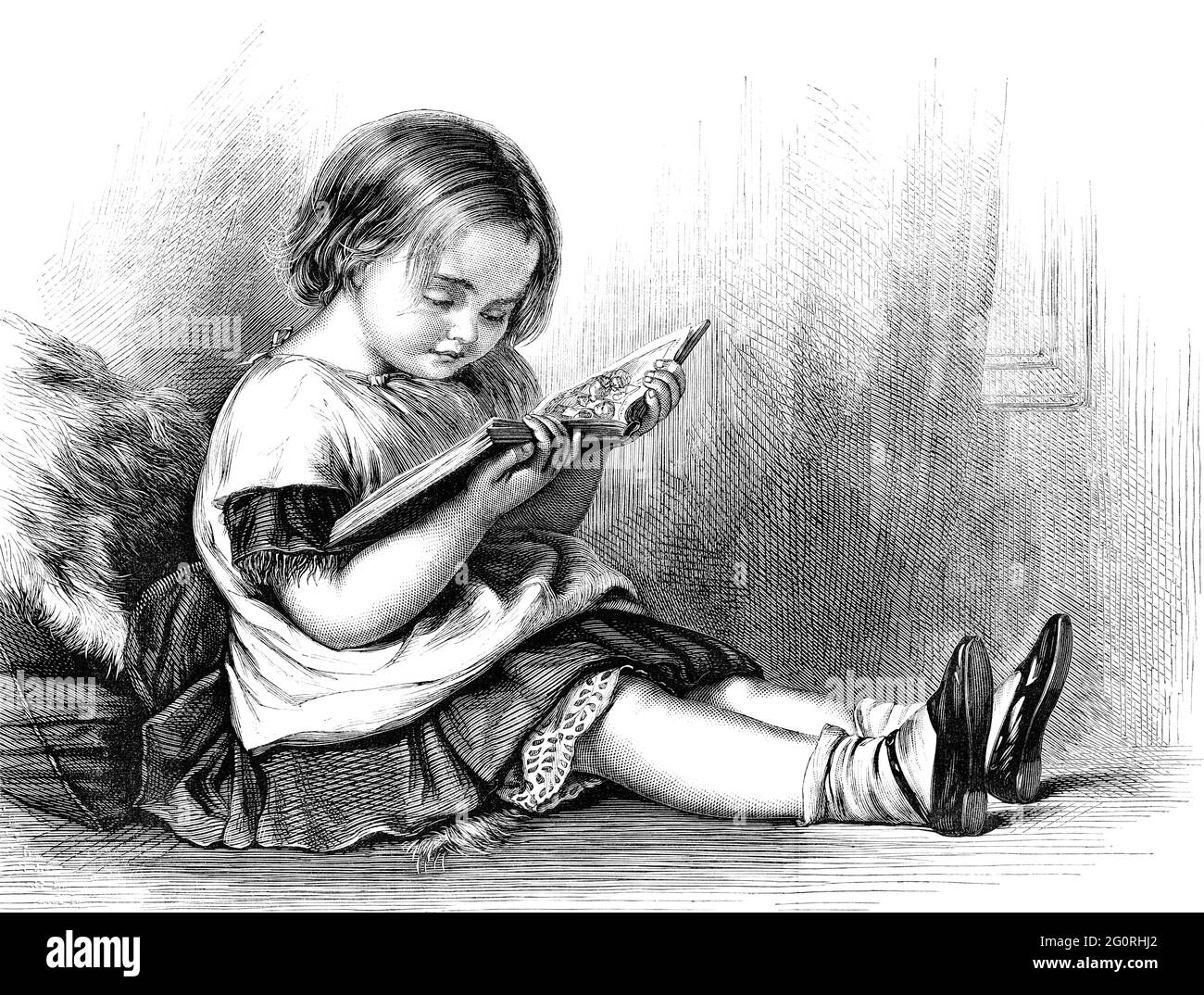 Little girl drawing in book Black and White Stock Photos & Images Alamy