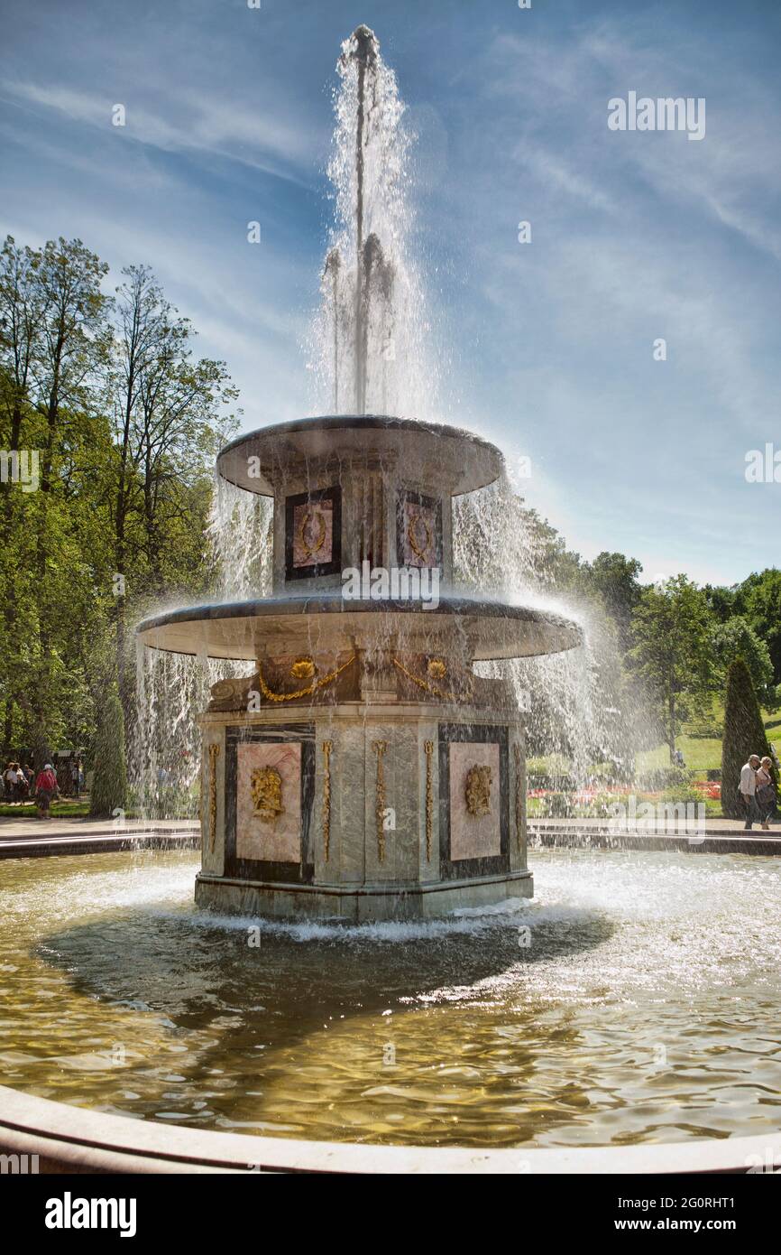 Roman fountains, Petrodvorets, St. Petersburg, Russia Stock Photo