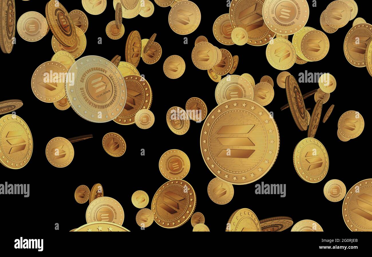Solana Cryptocurrency Coin Gold 3d Rendered Coin Isolated On White Background Stock Photo Alamy