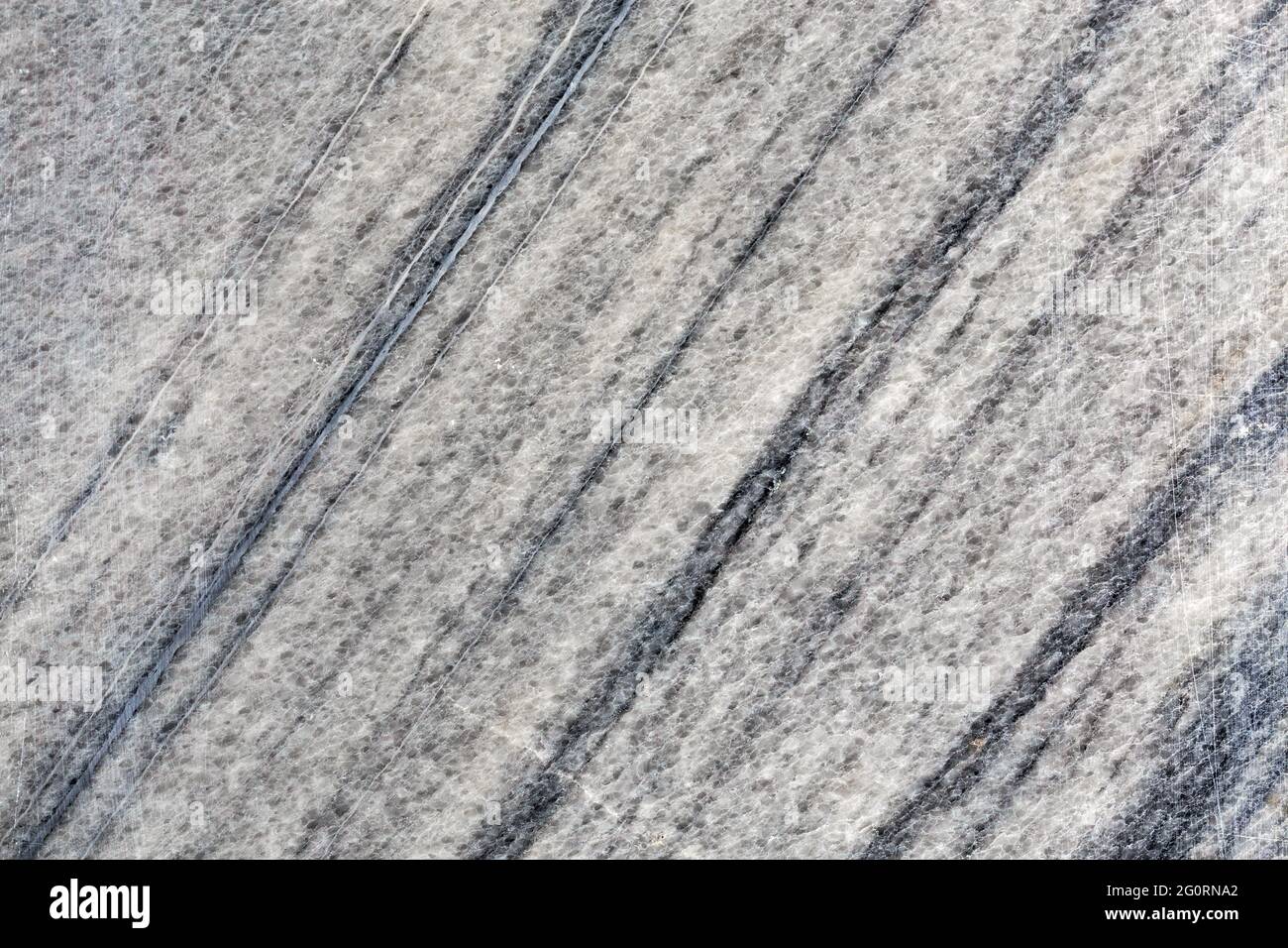 black and white marble slab texture with diagonal striped pattern and background. Stock Photo
