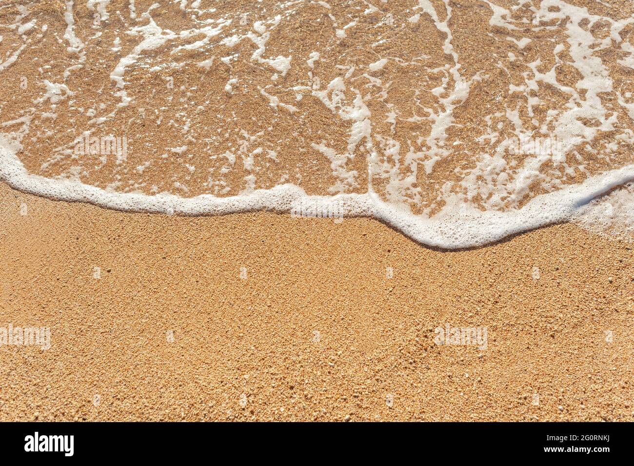 Beach Sand Sea Shore with wave and white foamy summer background, Aerial  beach top view overhead seaside with place for your text Stock Photo - Alamy