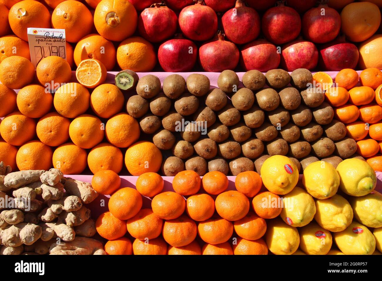 Colourful fruit and vegetables on sale at a market in Chisinau, Moldova Stock Photo