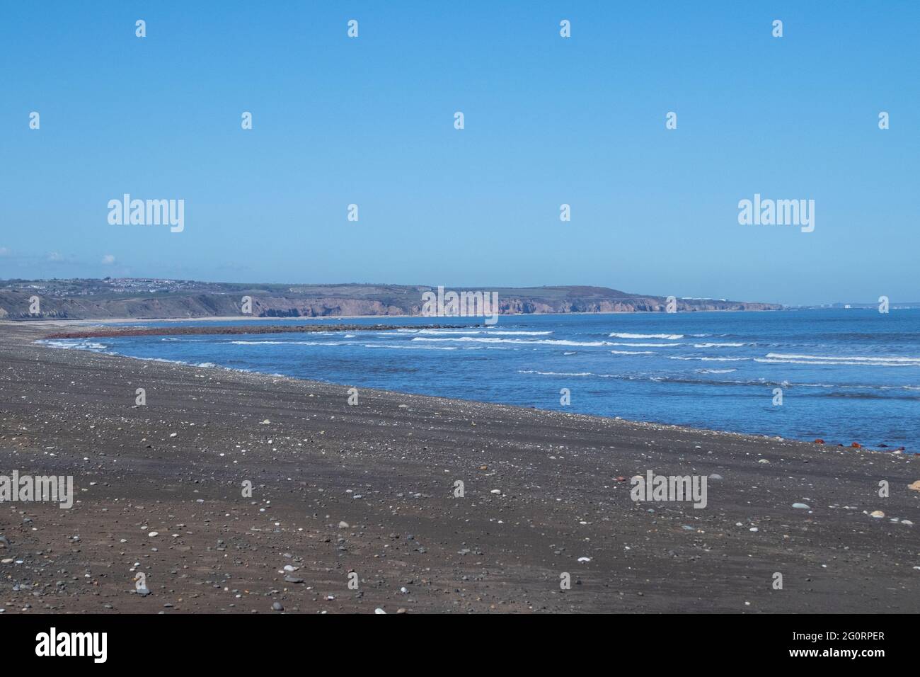 View out to North Sea at Blackhall Rocks, County Durham Stock Photo
