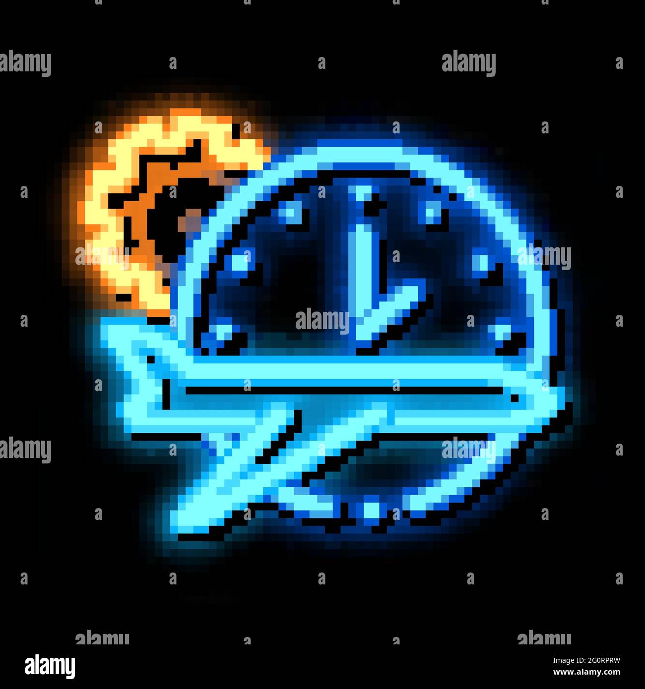 Plane Watch Gear neon glow icon illustration Stock Vector Image & Art ...