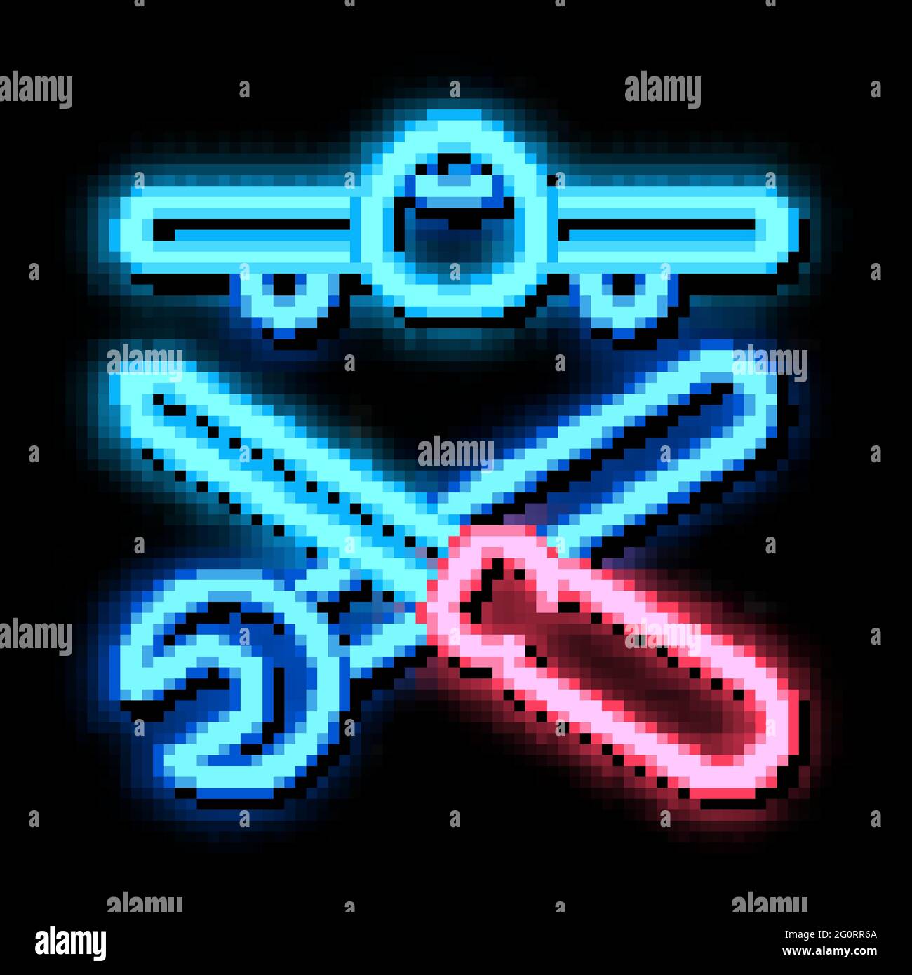 Plane Instruments neon glow icon illustration Stock Vector