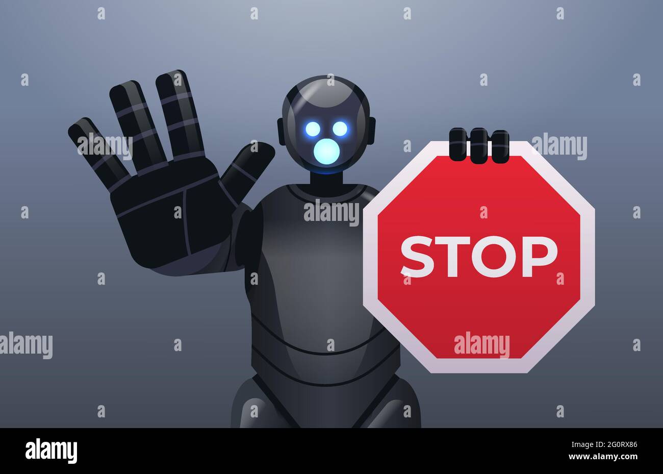 Cartoon computer stop Stock Vector Images Alamy