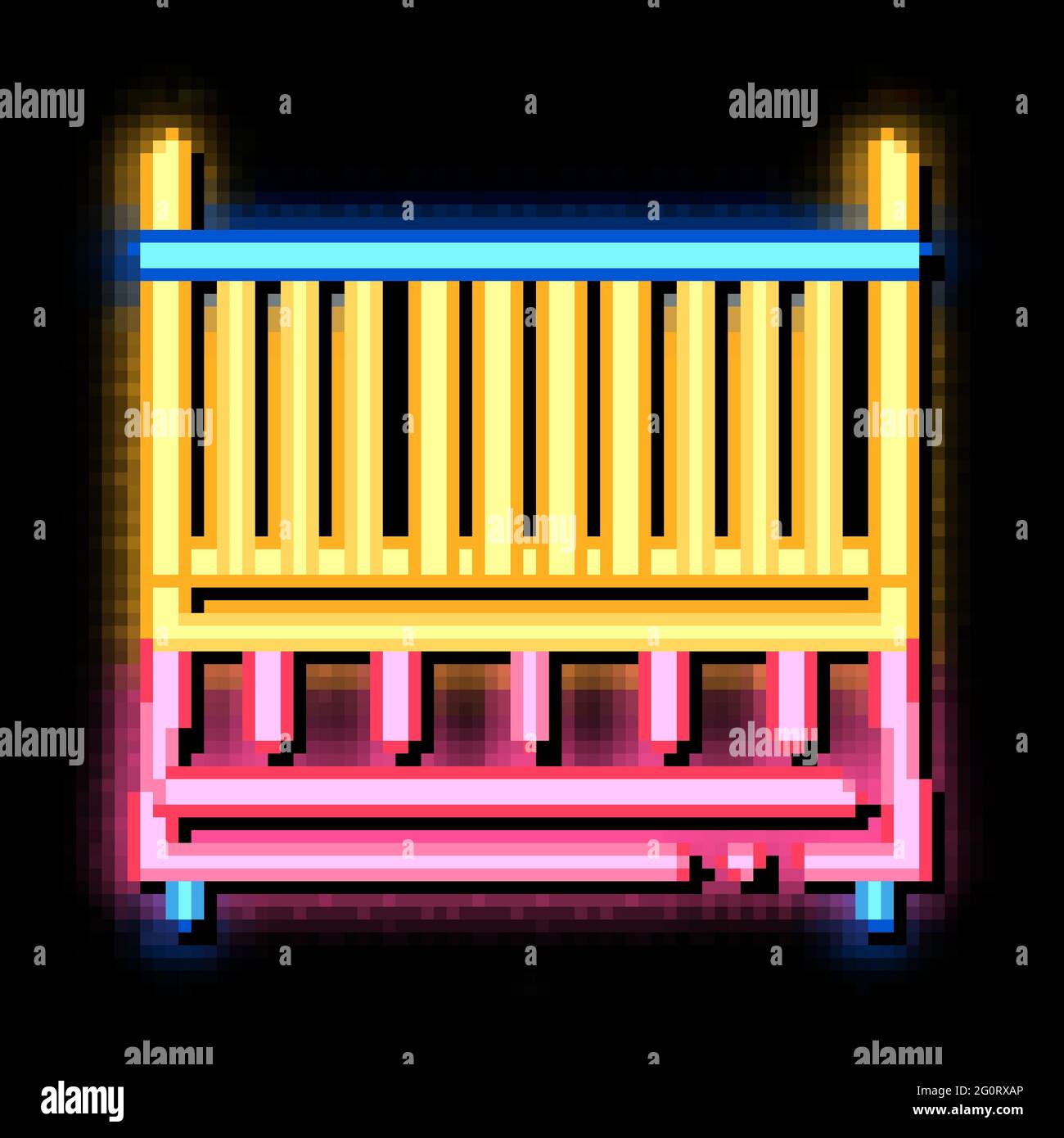 Cot Baby Bed neon glow icon illustration Stock Vector Image & Art - Alamy