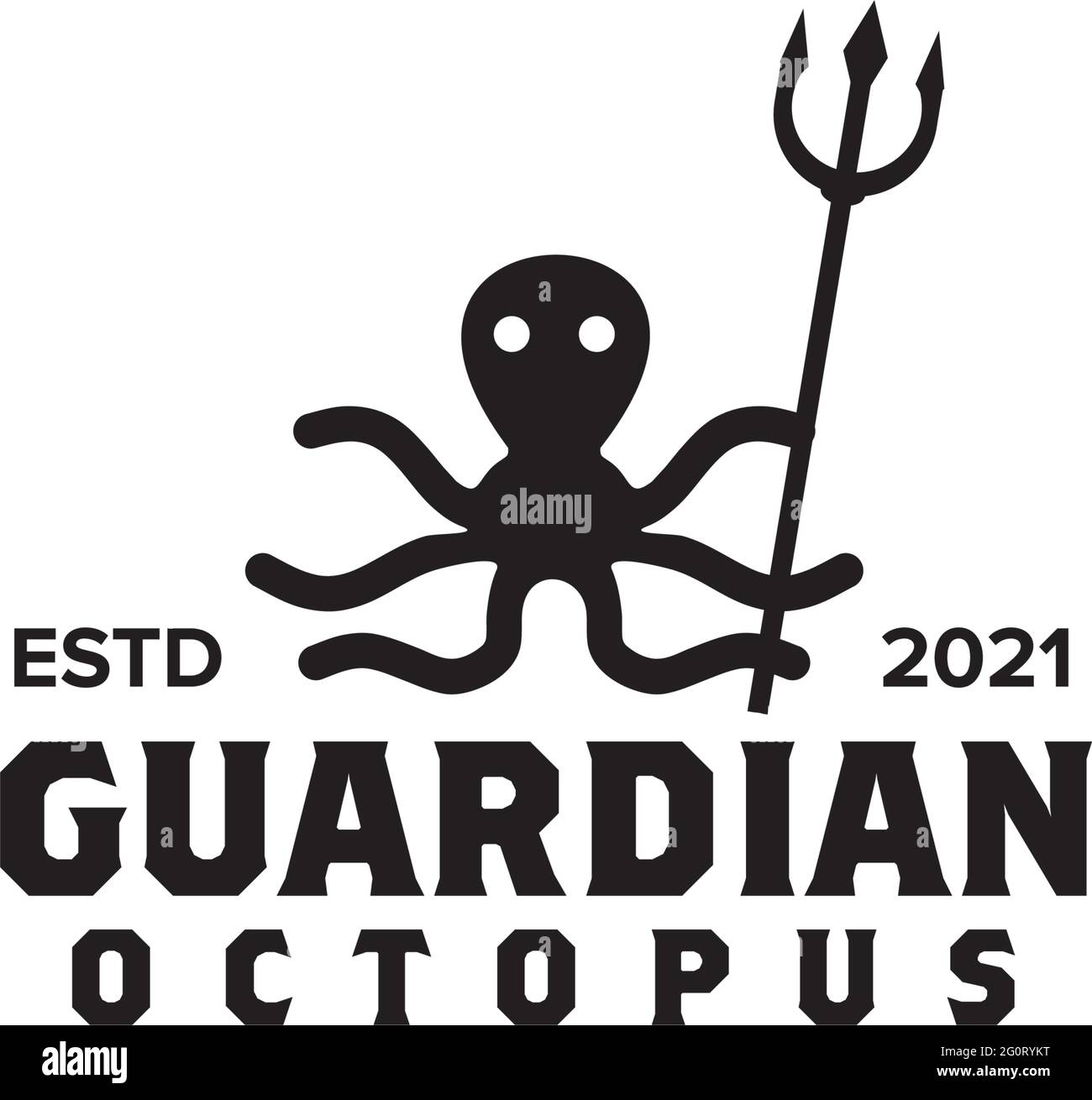 Guardian octopus logo design vector template Stock Vector