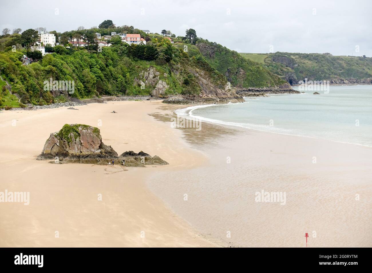 Low tide at North Beach, Tenby, Pembrokeshire, Wales Stock Photo