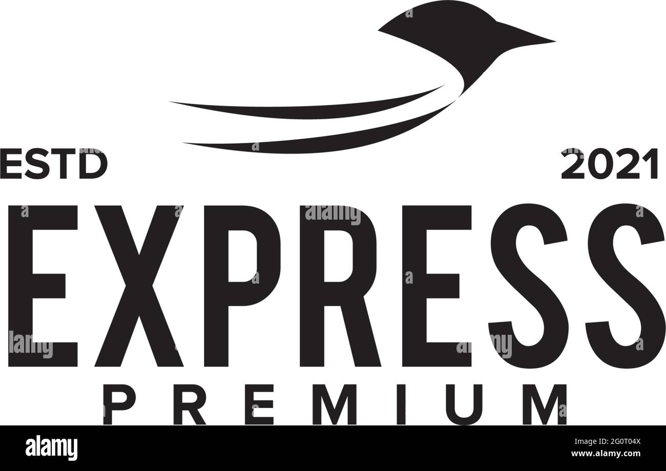 Express bird logo design vector template Stock Vector