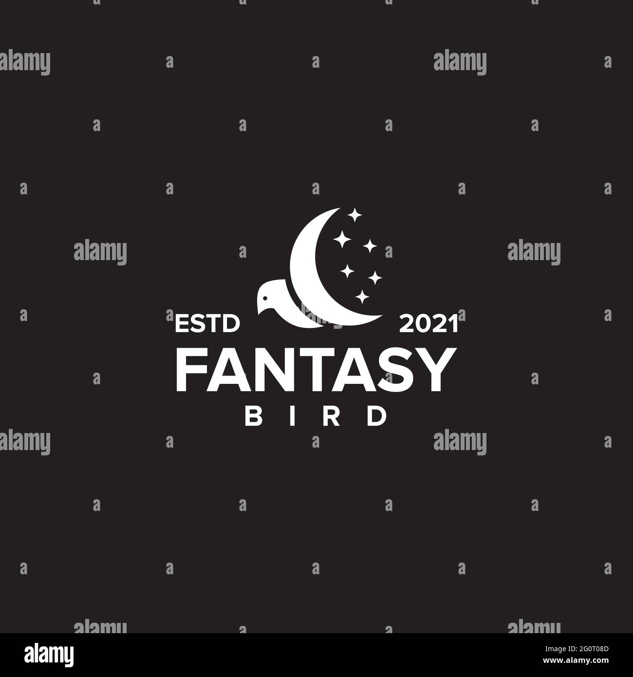 Fantasy bird logo design vector template Stock Vector