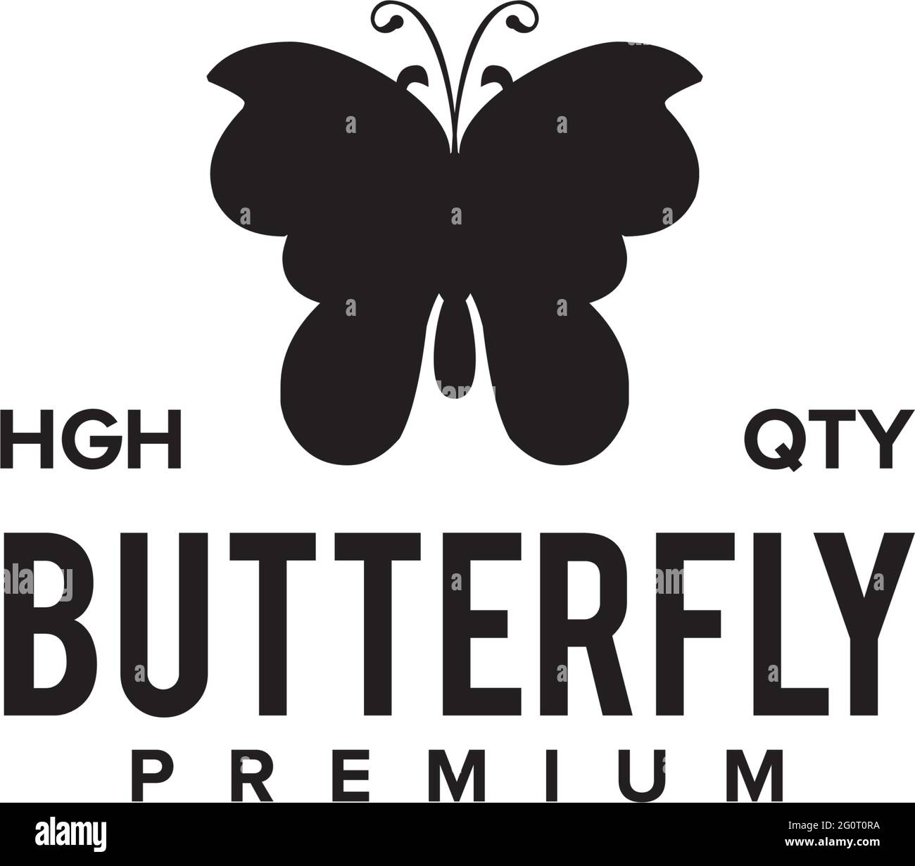Black butterfly logo design vector template Stock Vector