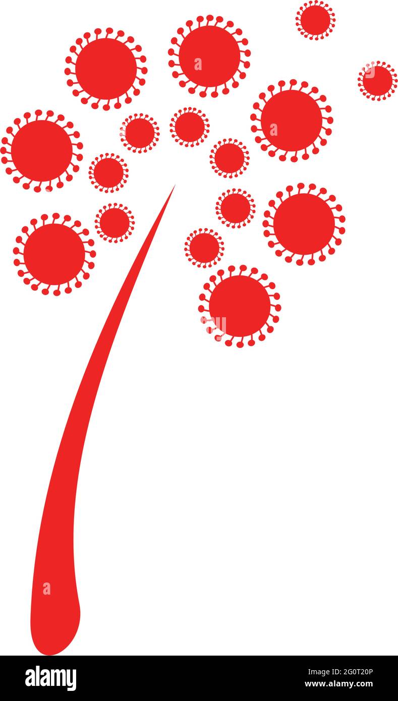 Dandelion flower logo design vector template Stock Vector