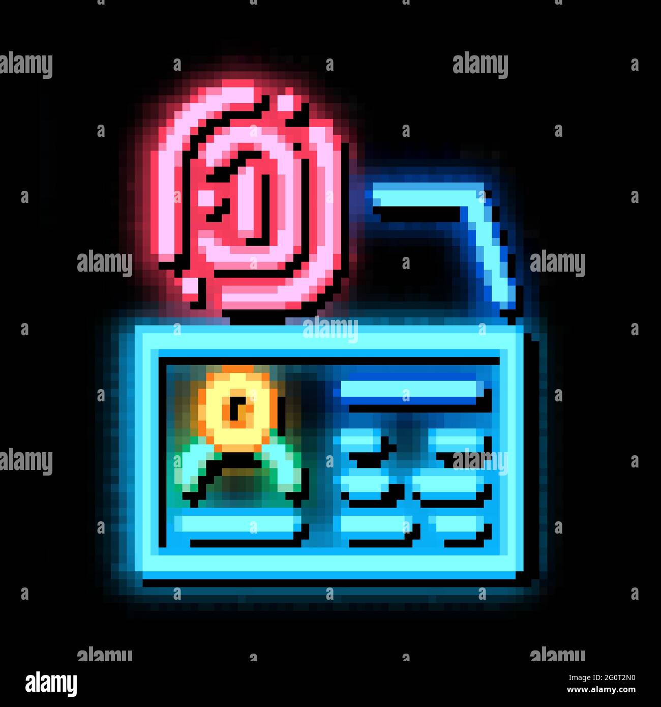 Fingerprint Scan neon glow icon illustration Stock Vector Image & Art ...