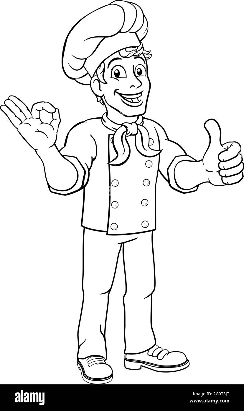 Chef Baker Cook Man Cartoon Character Stock Vector