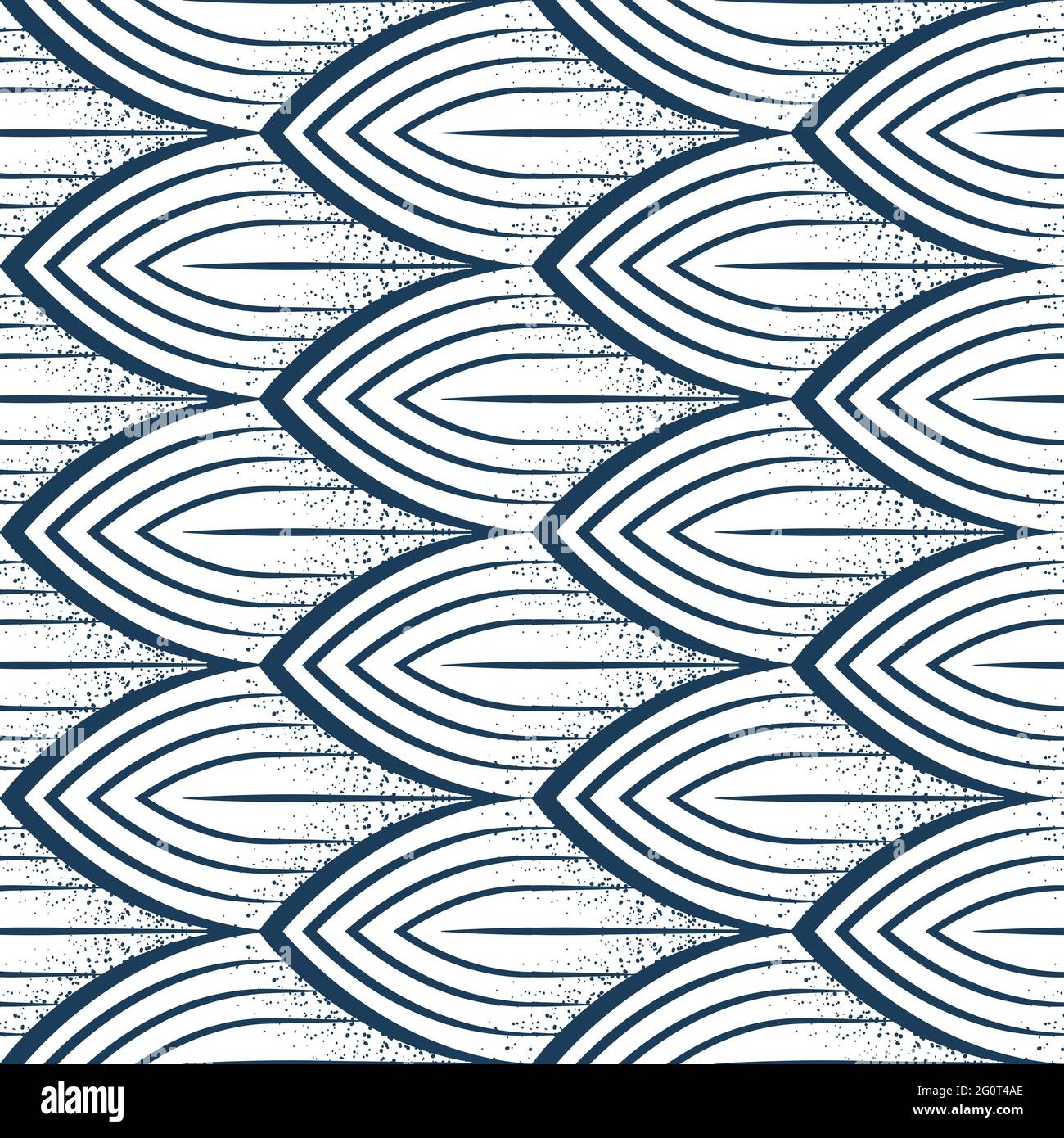 Fish scales vintage, engraving style seamless pattern. Mermaid or
