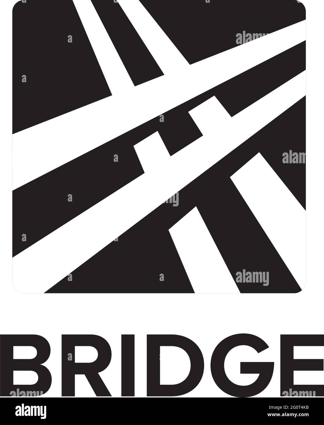 Bridge shadow logo design vector template Stock Vector