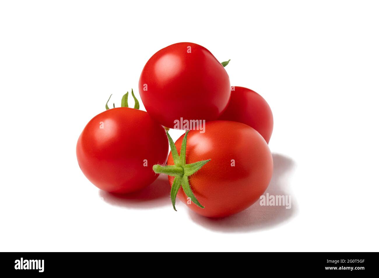 Several ripe whole cherry tomatoes isolated on white background Stock ...