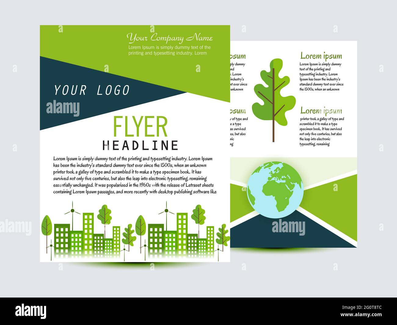 Vector illustration of eco flyer, poster, brochure, magazine cover ...
