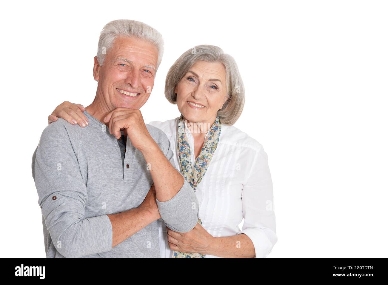 Close up porait of happy senior couple posing Stock Photo