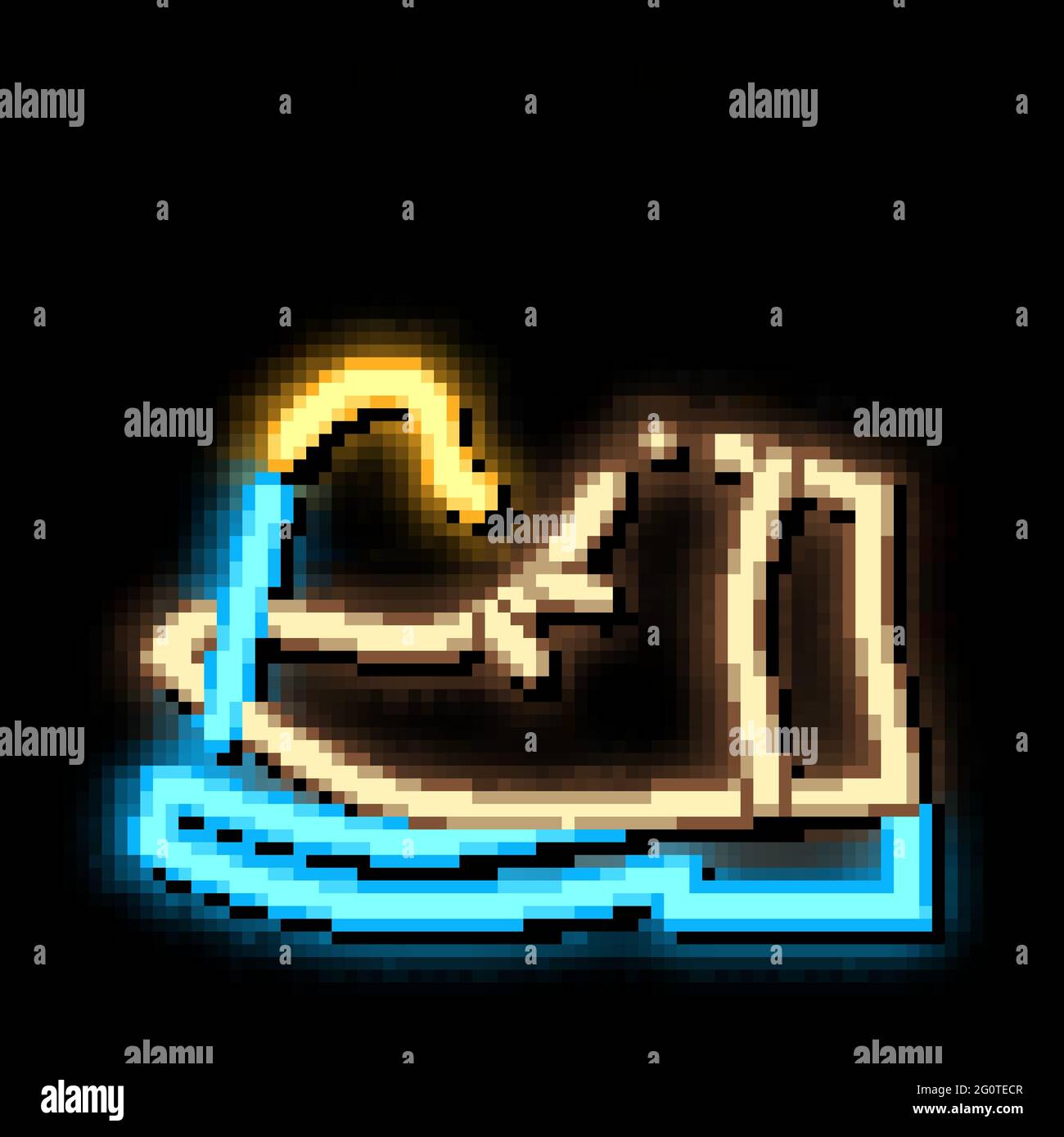 Torn Shoe Thread neon glow icon illustration Stock Vector