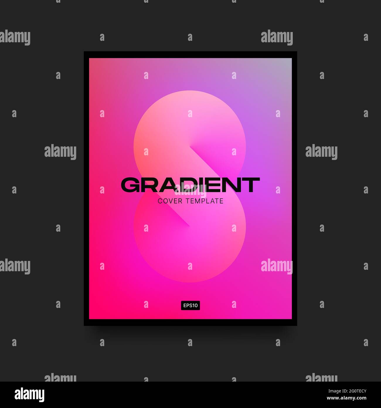 Bright Pink Vertical Cover. Gradient Template with Infinity Symbol. Vector illustration Stock Vector